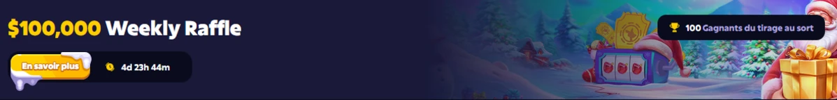 Screenshot de la lotterie du site Roobet plus casino