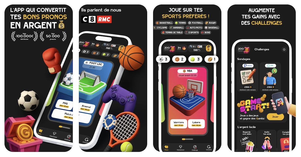images de l'application iphone et iOS de Gamby