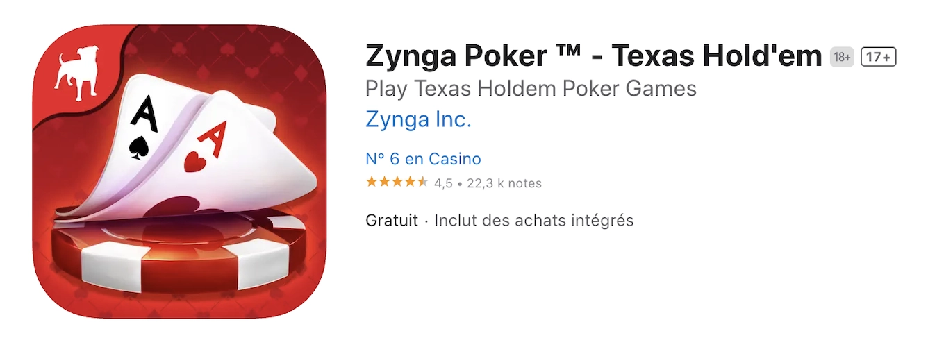capture d'écran de la page app store de l'application iphone Zynga Poke
