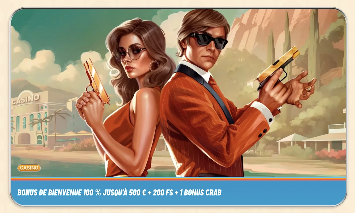 Banni&egrave;re du bonus de bienvenue 100 % jusqu&rsquo;&agrave; 500 &euro; sur Vegasino Casino