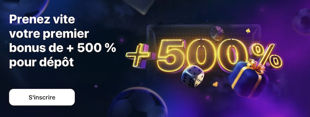 bonus de bienvenue de +500% du casino en ligne 1win