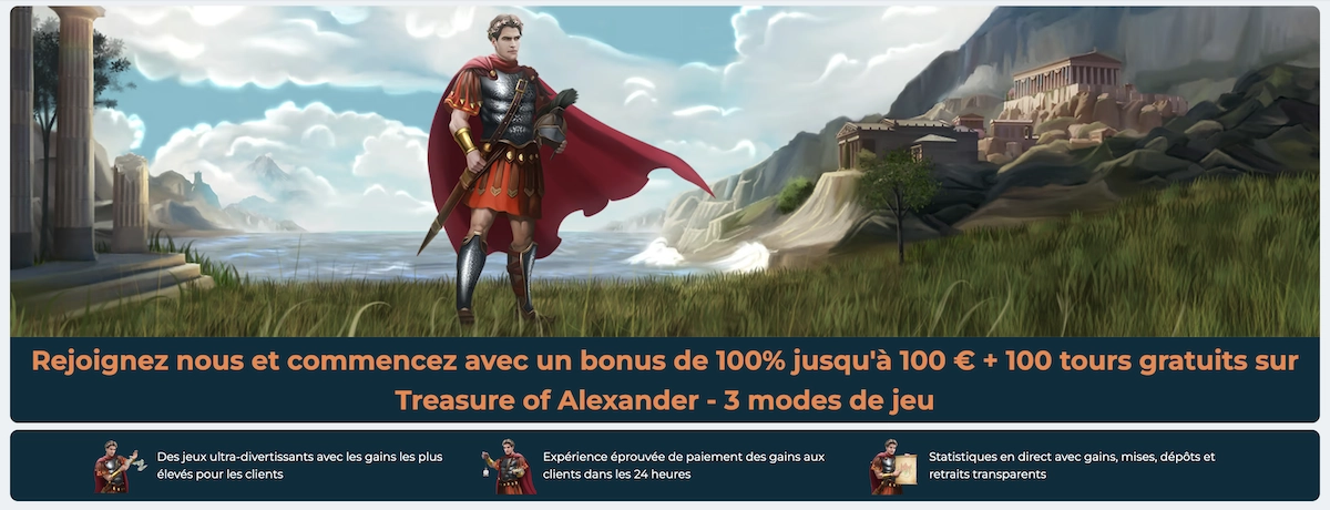 bonus de bienvenue d'Alexander Casino