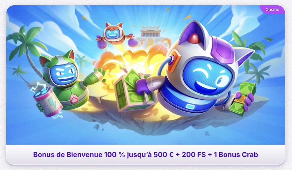 image du bonus de bienvenue de Robocat Casino