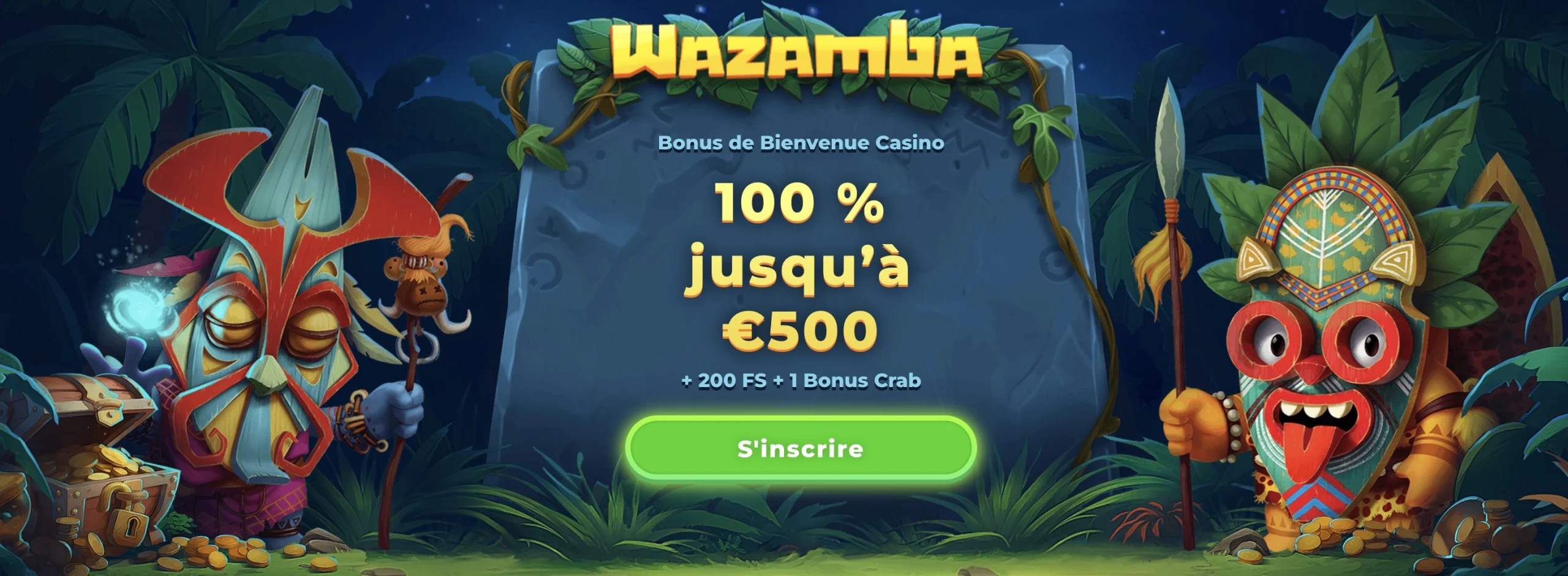bonus de bienvenue jusqu'&agrave; 500 euros de Wazamba casino