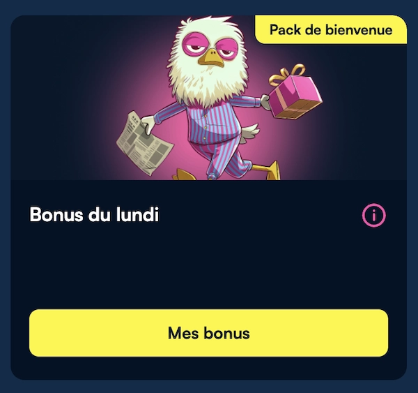 image de mise en avant du bonus du lundi sur Fanobet casino