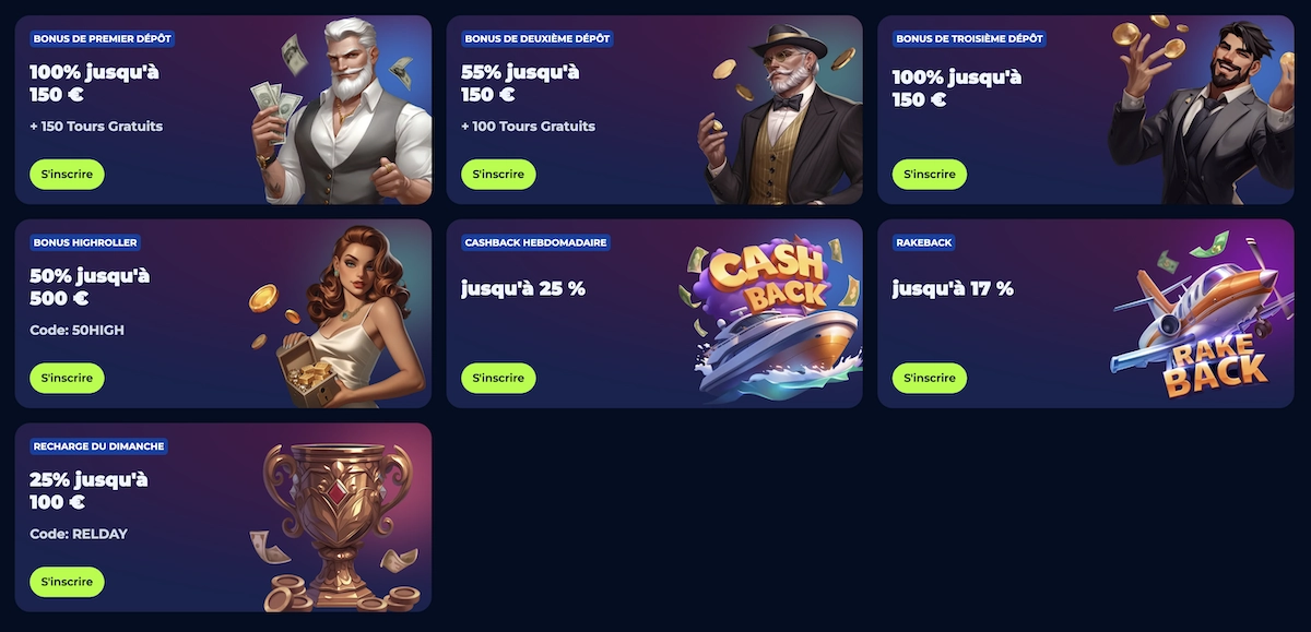 bonus de moment sur Billionaire Spin casino
