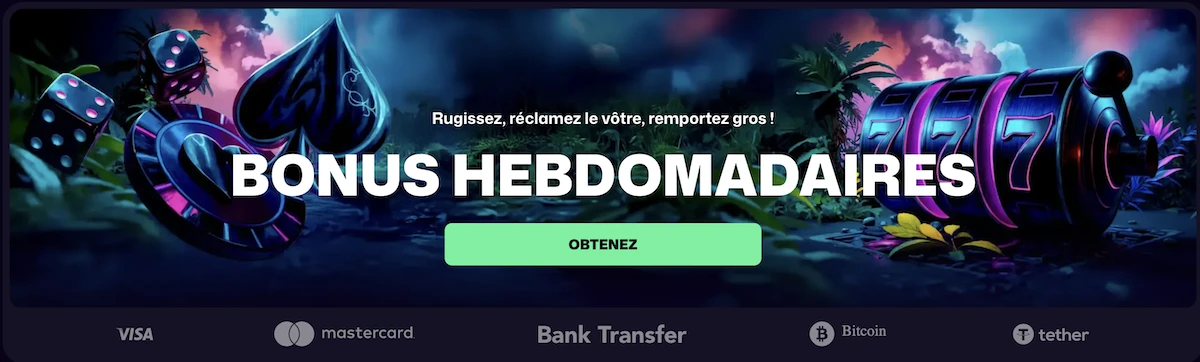 Bonus hebdomadaire du casino en ligne Winbeast Casino