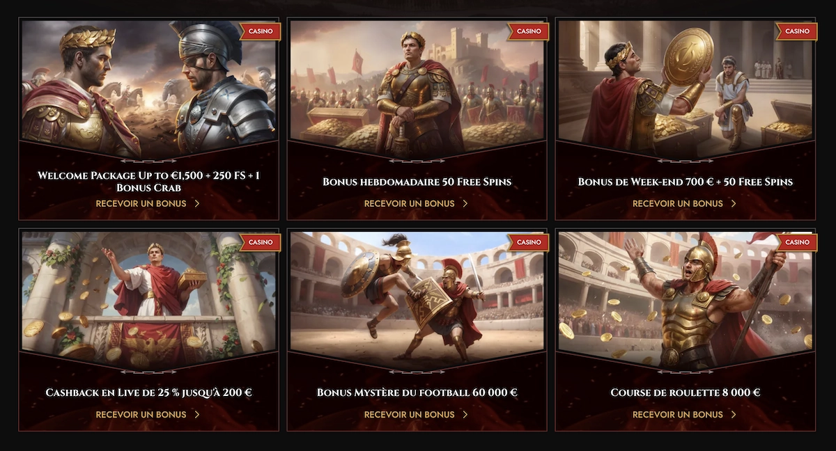 liste des promotions et bonus en cours sur Legiano Casino