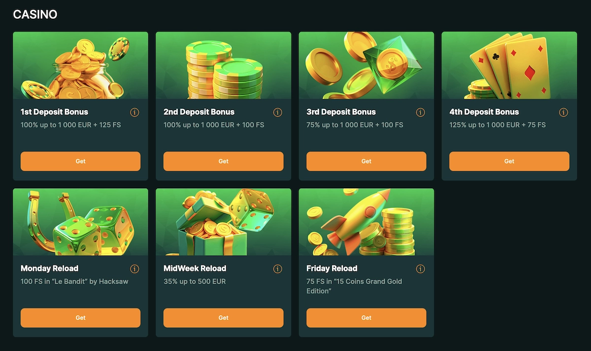 bonus et promotions du casino luckygem