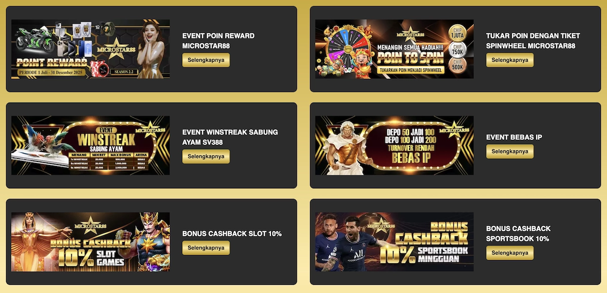 les bonus et promotions en cours sur le casino en ligne Microstar88