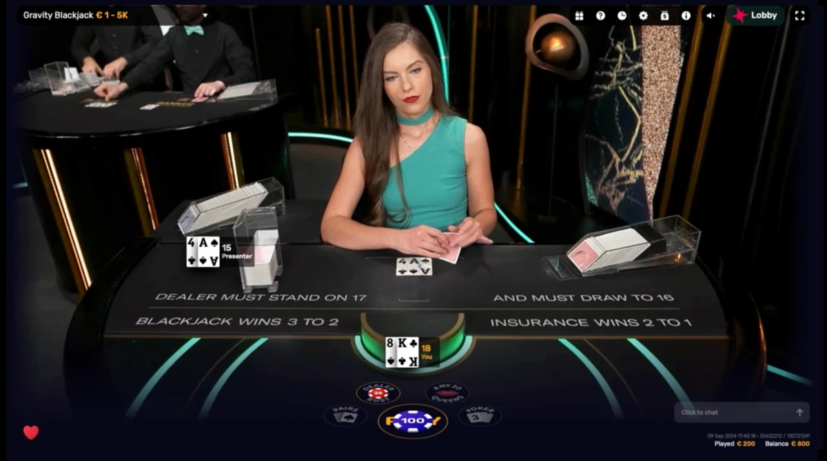 capture ecran gravity blackjack iconic 21