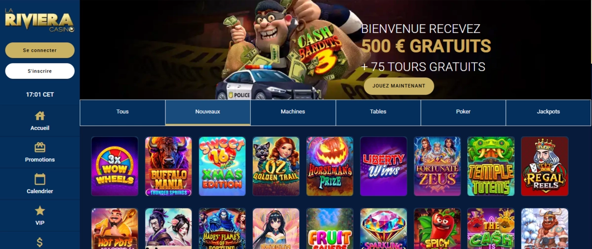 Capture d'écran de la riviera casino, le casino est fermée