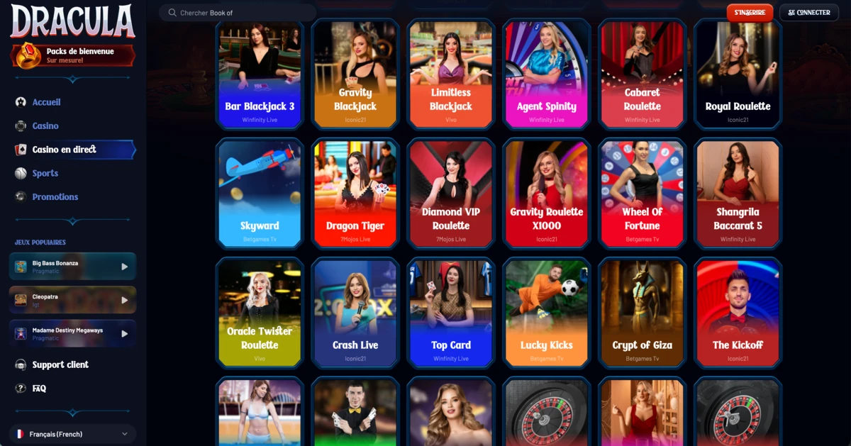 Plateforme sombre et &eacute;l&eacute;gante de casino live, croupi&egrave;res styl&eacute;es et jeux vari&eacute;s, atmosph&egrave;re sexy casino.