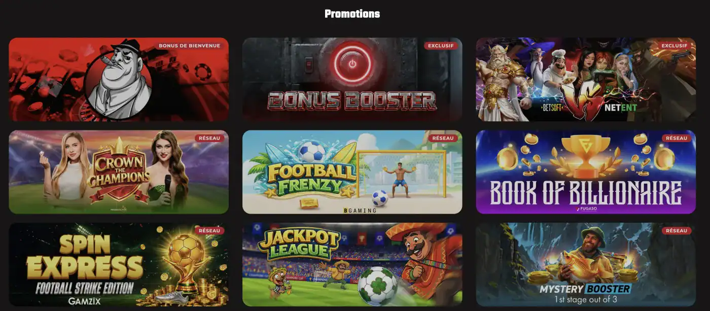 Les tournois en cours sur FatBoss Casino, avec du cash et des tours gratuits à gagner.