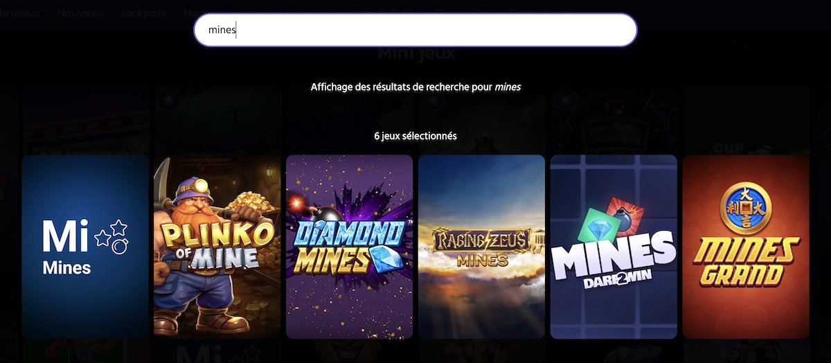 catalogue de jeux de mines sur Brutal Casino