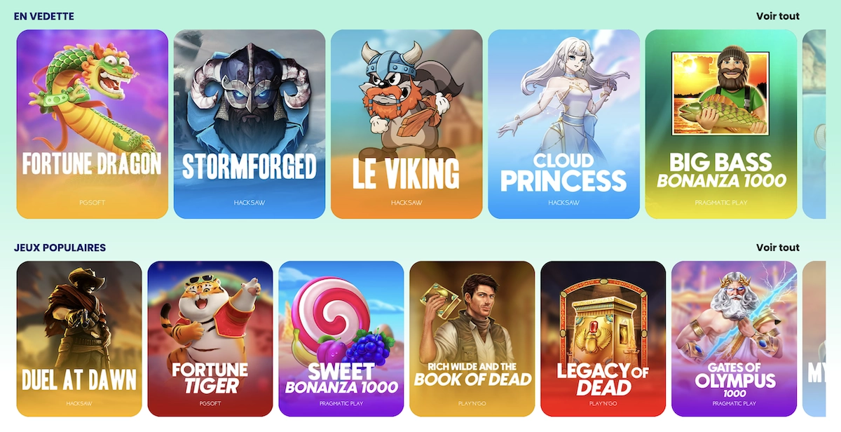 le catalogue de jeux en ligne gratuits de Sambaslots