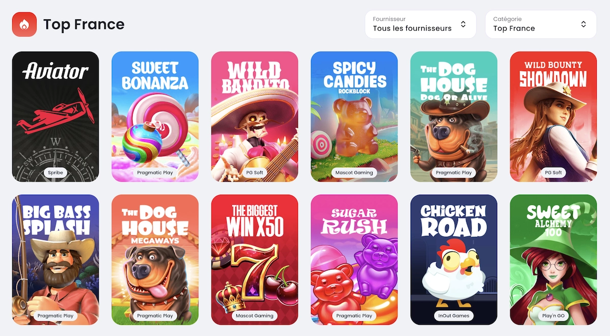 catalogue de jeux de Slott Casino