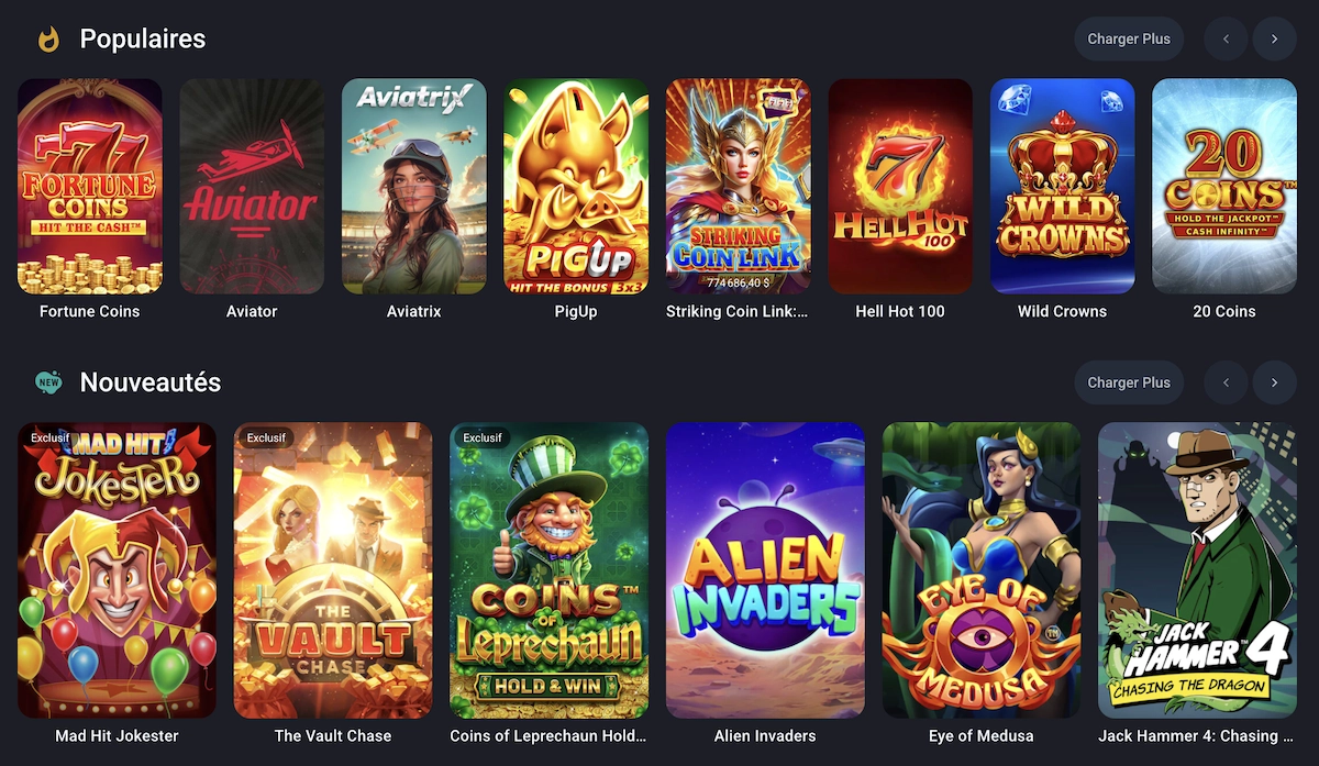 le catalogue de jeux en ligne gratuits de Twin Casino