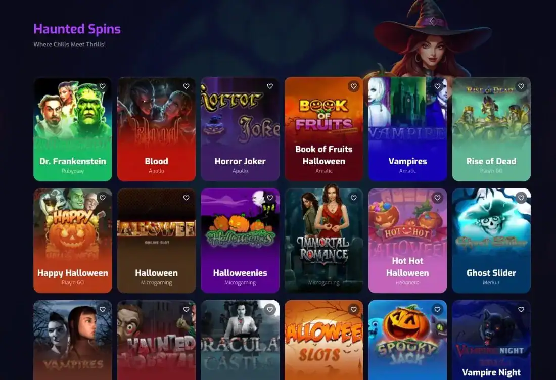 La collection Haunted Spins de Trixino regroupe environ 25 jeux de casino pour Halloween.