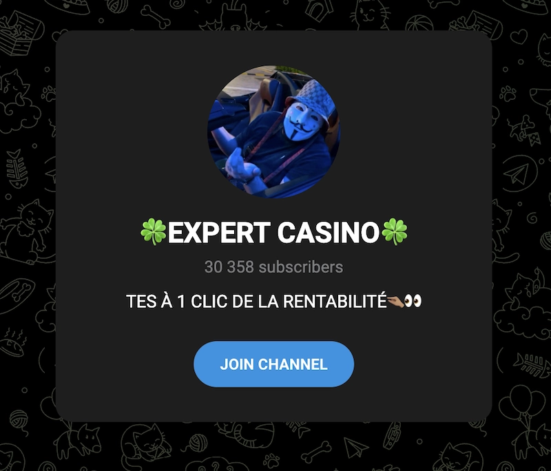 compte Telegram en français de Expert Casino avec plus de 200 000 aboonés
