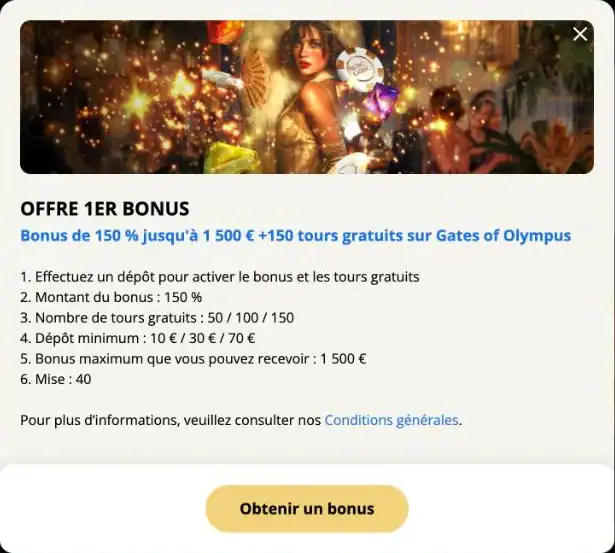 Conditions du bonus de bienvenue de Retro Casino, avec le dépôt minimum, les tours gratuits et le wager x40.