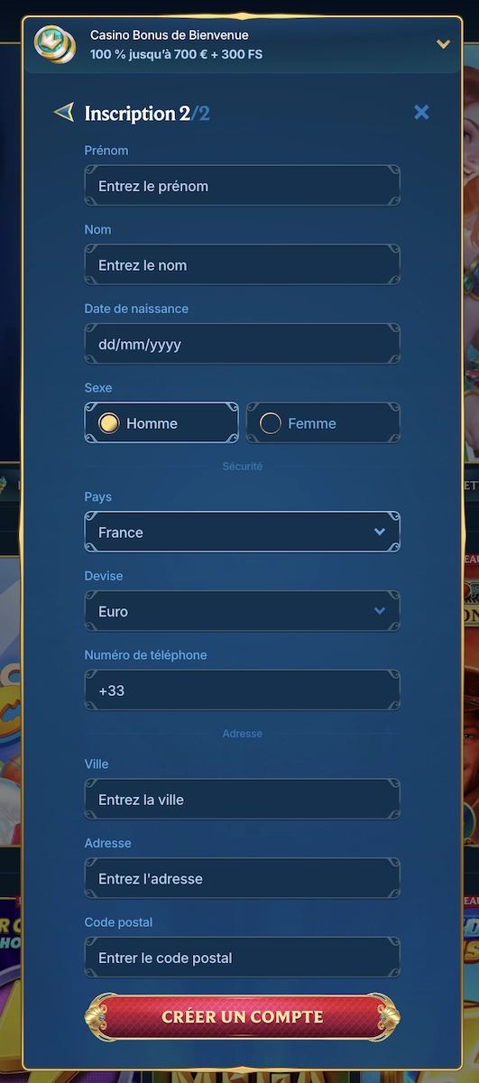 &eacute;tape 3 du formulaire d'inscription de Aquawin