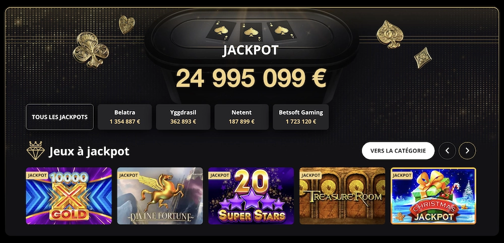 jackpot en cours de 25 millions d'euros sur Lex Casino