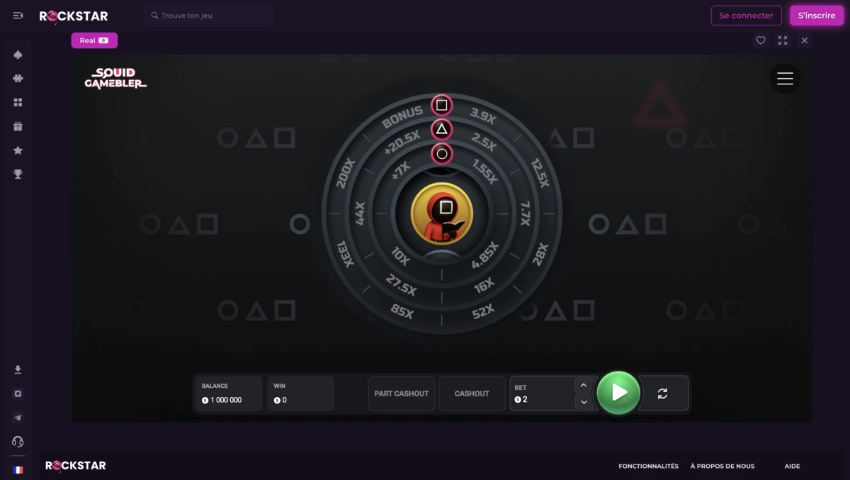 capture d'&eacute;cran du jeu de crash squid gamebler sur rockstar casino