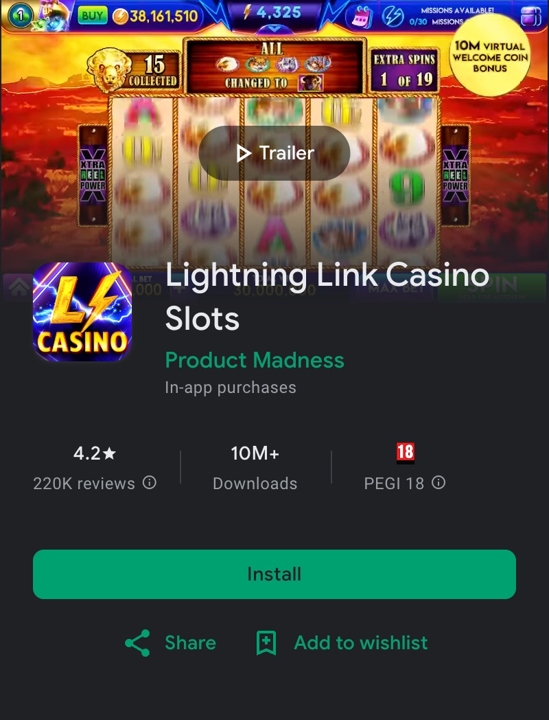 Jeu de casino Lightning Link Casino Slots sur Google Play Store avec slots style Las Vegas