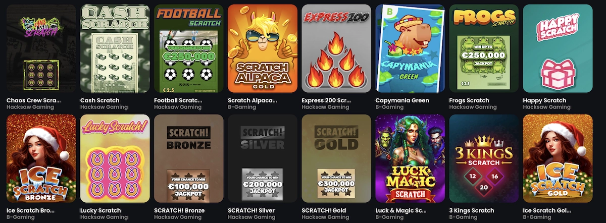 jeux a gratter en ligne sur le site MonacoJack casino