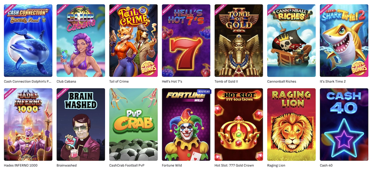 jeux disponibles sur Bankonbet