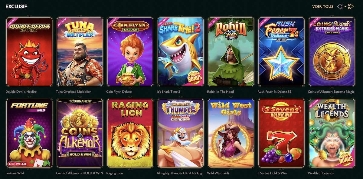 catalogue de jeux de Cashed Casino