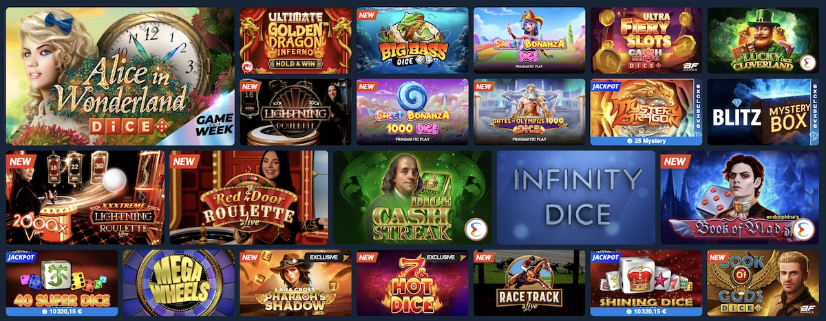 les jeux sur le casino belge Blitz