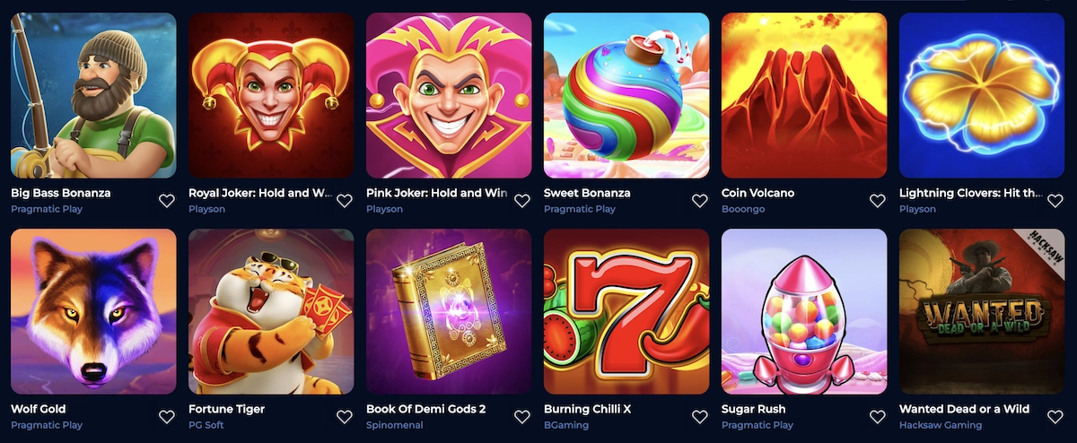 jeux de casino listes sur Billionaire Spin casino