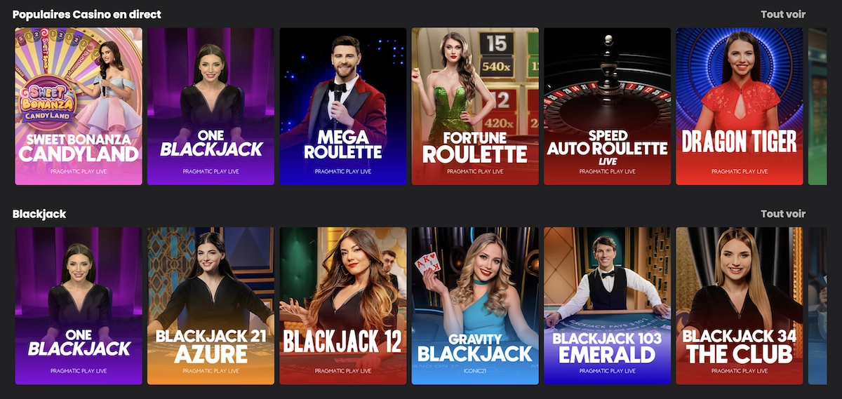 jeux de casino en direct de Lucky Block