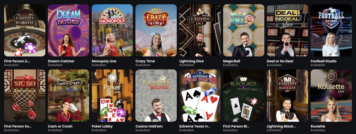 jeux de casino en direct listes sur MonacoJack