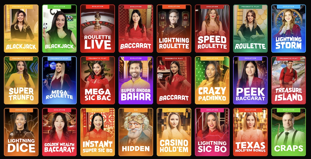 jeux de casino en direct sur Shuffle.com