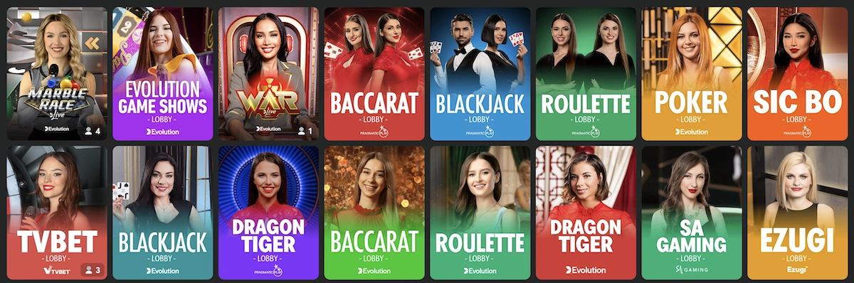 catalogue de jeux de casino live sur BC.Game
