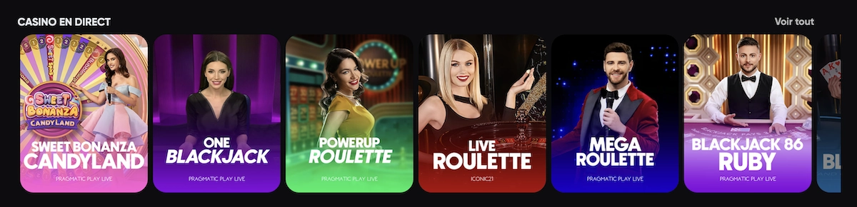 les jeux de casino live sur Golden Panda Casino