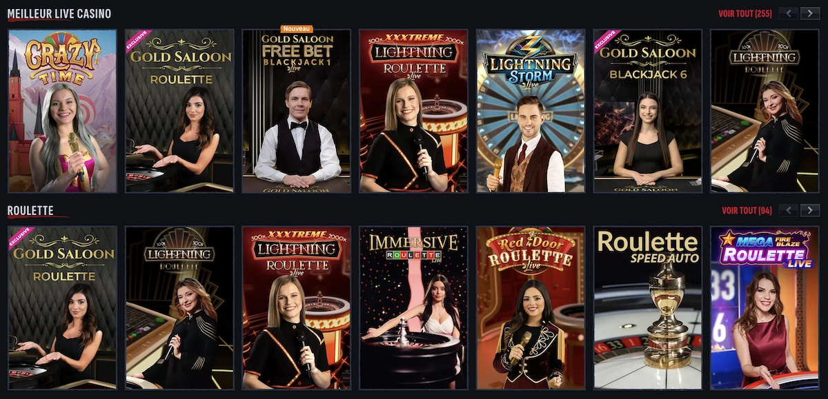 les jeux de casino live sur Mafia Casino