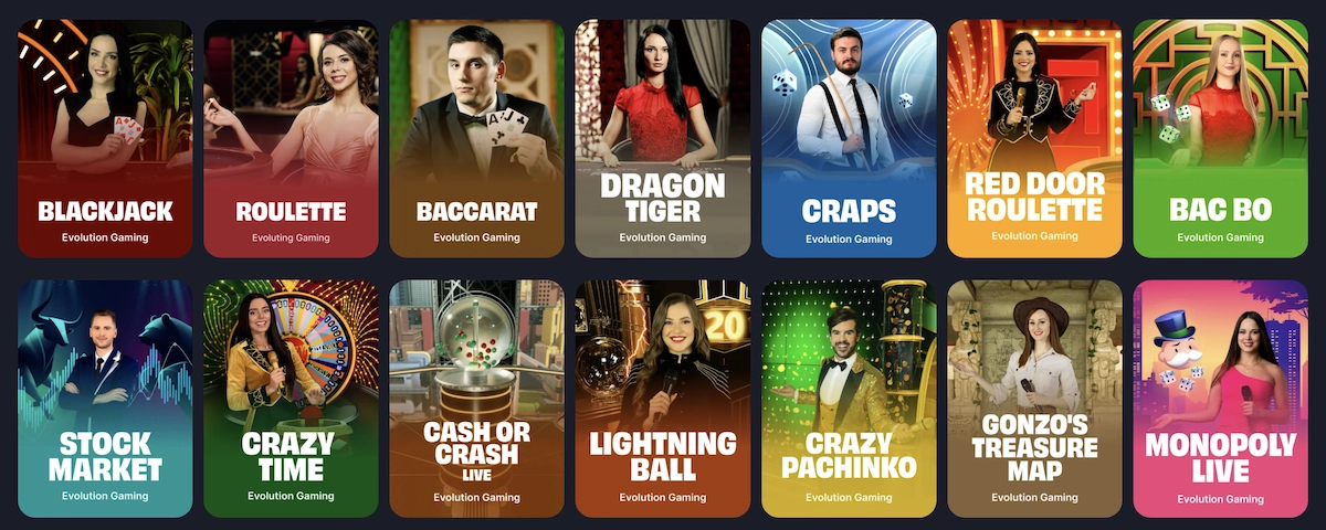 jeux de casino live sur le casino en ligne Thrill