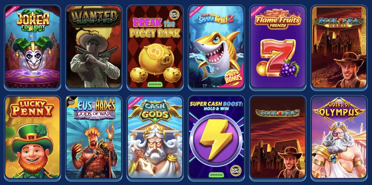 jeux de casino sur le site de jeu francophone SG Casino