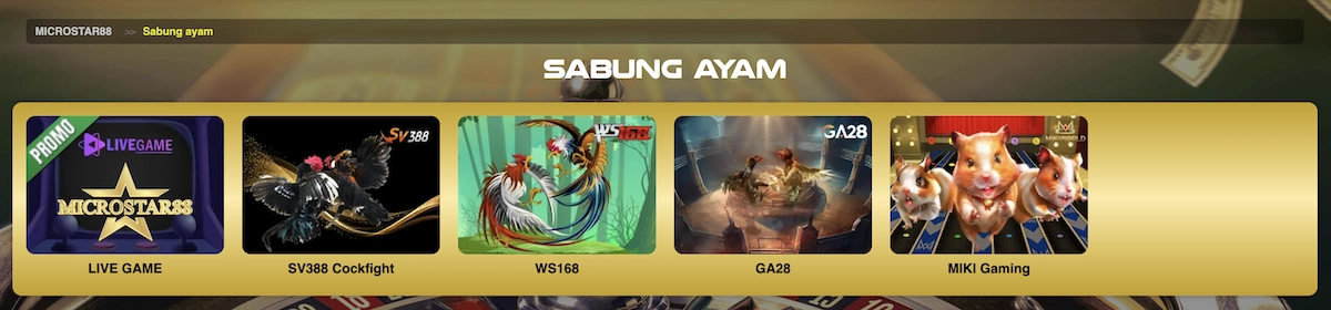 jeux de combats de coqs virtuels sur le casino en ligne Microstar88