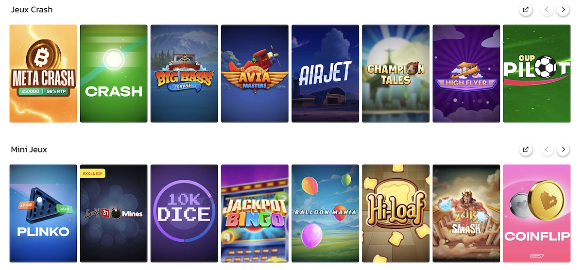 liste des jeux crash et mini jeux les plus populaires sur Lucky31 casino