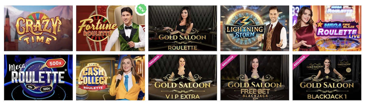 jeux de casino live disponibles sur AlfCasino