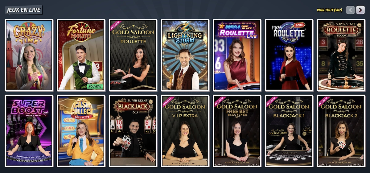 jeux de casino live sur Allypsin Casino