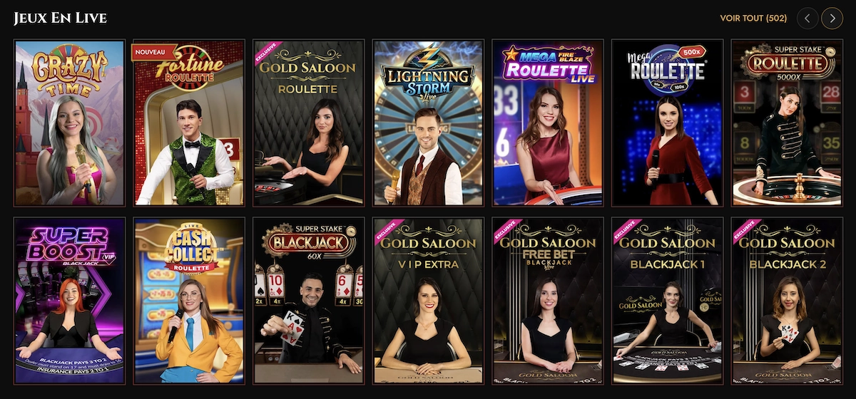 jeux disponibles sur Legiano Casino