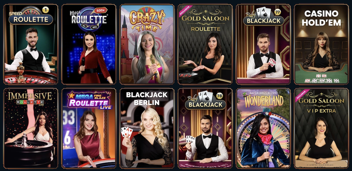 jeux en direct sur le site de Monsterwin casino