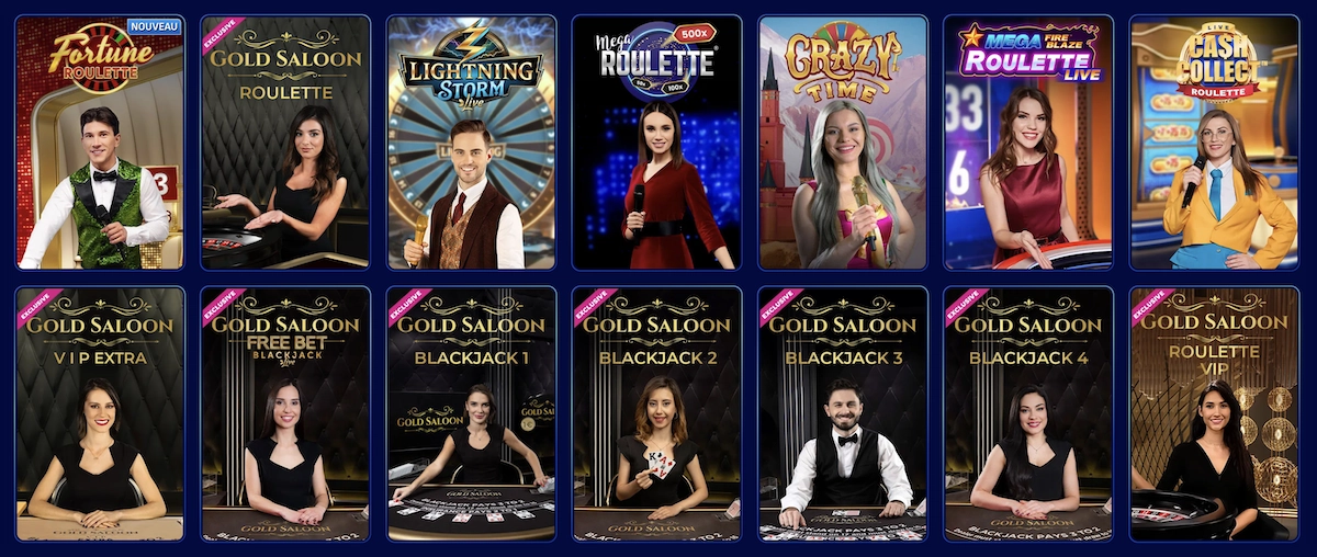 jeux de casino live disponibles sur Wonaco Casino