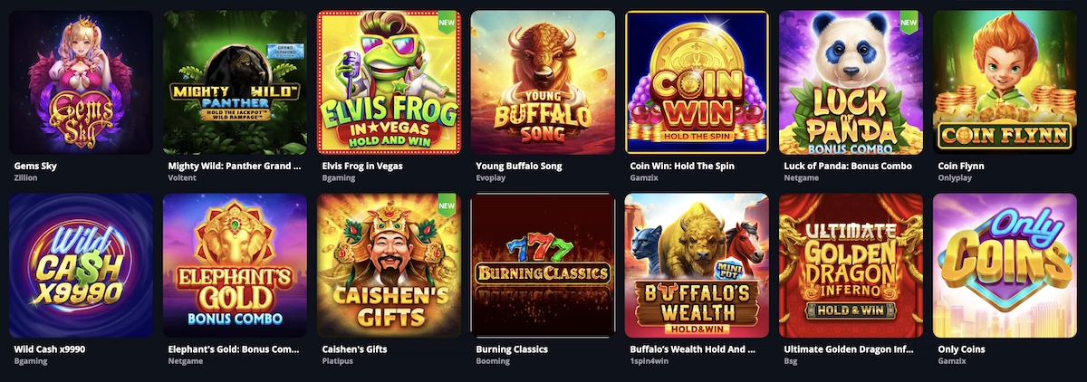 liste de jeux de casino en ligne sur Lucky Elf